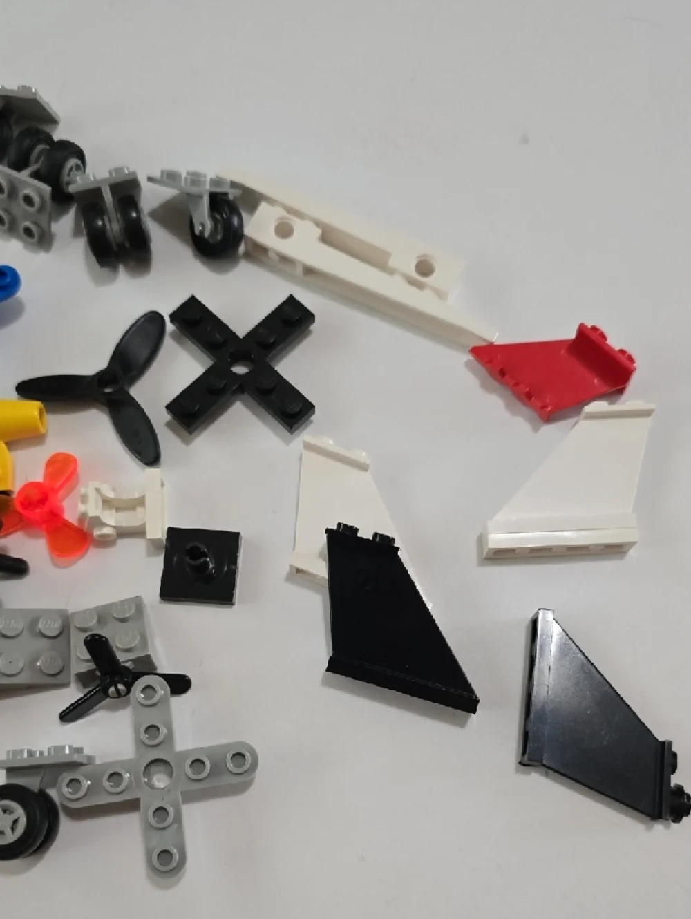 LEGO Assorted Kids Toy Plane Parts - White, Black, Blue, Red, Yellow